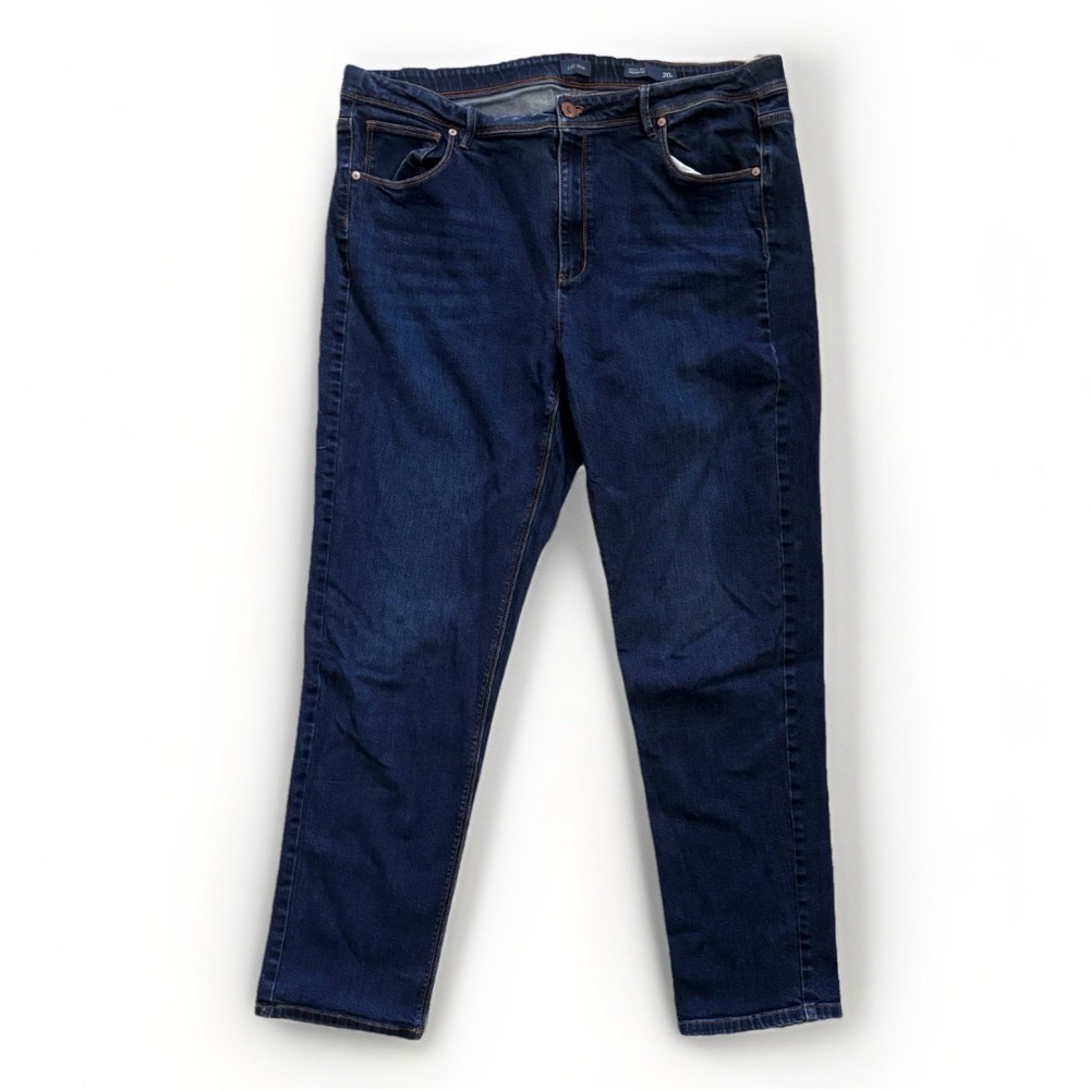 J Jill High Rise Straight Leg Jeans Womens 20 Blue Dark Wash Stretch Plus Size